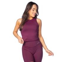 Regata Cropped Feminina Estilo do Corpo Dry Bordô