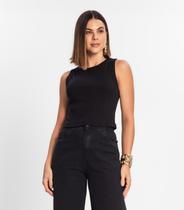 Regata Cropped Feminina Ribana Rovitex Preto