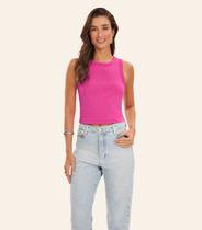 Regata Cropped Feminina Ribana Rovitex Rosa Regata Cropped Feminina Ribana Rovitex Rosa