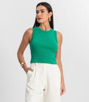 Regata Cropped Feminina Ribana Rovitex Verde Regata Cropped Feminina Ribana Rovitex Verde