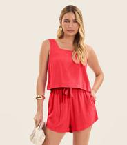 Regata Cropped Feminino Em Linho Endless Laranja