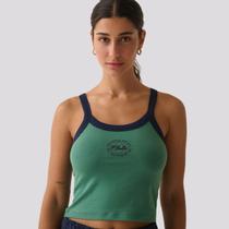 Regata Cropped Fila Ribbed Letter Retro Feminina Verde