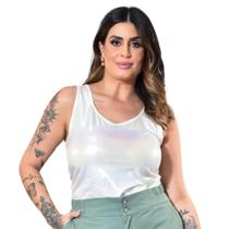 Regata Cropped Malha Suplex Cirrê Furtacor Plus Size 42 A 52
