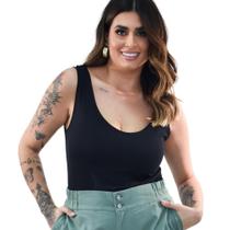 Regata Cropped Malha Viscose Canelada Plus Size 42 Ao 52 Regata Cropped Malha Viscose Canelada Plus Size 42 Ao 52