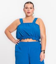 Regata Cropped Plus Size Neon Secret Glam Azul Regata Cropped Plus Size Neon Secret Glam Azul