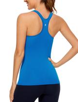 Regata CRZ YOGA Sem Costura Canelada com Sutiã Embutido Azul XXS Regata CRZ YOGA Sem Costura Canelada com Sutiã Embutido Azul XXS