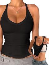 Regata Danysu com Decote V, Costas Nadador e Sutiã Embutido Regata Danysu com Decote V, Costas Nadador e Sutiã Embutido