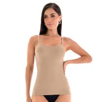Regata de Alça Slim Com Bojo Modeladora de compressão Microfibra Zee Rucci