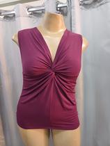 Regata decote v com nozinho alça grossa larga plus size