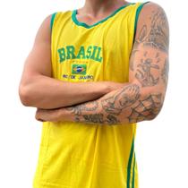 Regata do Brasil Bordada Masculina - Amarela Regata do Brasil Bordada Masculina - Amarela