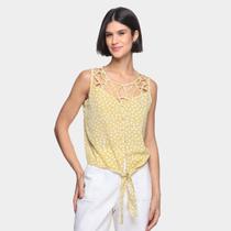 Regata Dom Fashion Recorte e Amarração Estampada Feminina