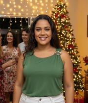Regata Dourada com Argola Lateral Gabi Plus Size Regata Dourada com Argola Lateral Gabi Plus Size