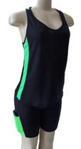 Regata e Short com 2 bolsos conjunto academia exercício pp,p,m,g,gg