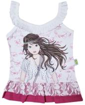 REGATA EM ALGODÃO COM BABADO E RENDA Nº 4 ao 10