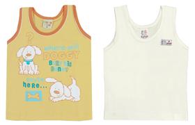 REGATA ESTAMPADA + REGATA BÁSICA BEBÊ MENINO M (3 a 6 meses) REGATA ESTAMPADA + REGATA BÁSICA BEBÊ MENINO M (3 a 6 meses)