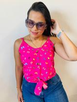Regata fem rosa com detalhes Regata fem rosa com detalhes