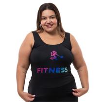 Regata Feminina Academia Ginástica Personalizada Blusa Cavada Fitness Plus Size G Ao G6