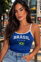 Regata Feminina Alcinha Brasil Blusinha Copa do Mundo Estilosa
