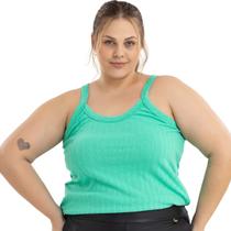 Regata Feminina Alcinha Fina Canelada Confortável Primavera Verão Blusas Plus Size Oversized 3054A