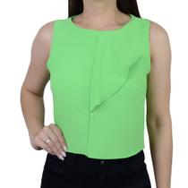 Regata Feminina Amora Café Cropped Verde - A1213 Regata Feminina Amora Café Cropped Verde - A1213