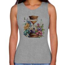Regata Feminina Ampulheta Floral - Foca na Moda