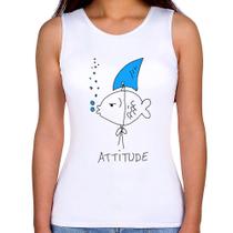 Regata Feminina Atitude Peixe Tubarão - Foca na Moda