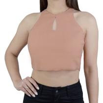 Regata Feminina Autenticada Cropped Alfaiataria Camel - 7858 Regata Feminina Autenticada Cropped Alfaiataria Camel - 7858
