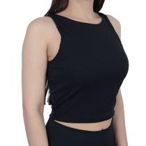 Regata Feminina BabiCat Cropped Preto - B2601 Regata Feminina BabiCat Cropped Preto - B2601