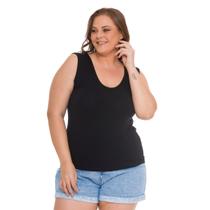 Regata Feminina Básica Plus Size Lisa Viscolycra Confort 2005.1A