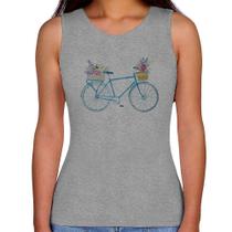 Regata Feminina Bicicleta e Flores - Foca na Moda