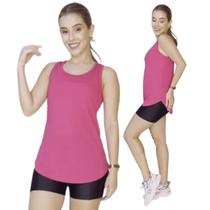 Regata Feminina Blusa Longline T shirt Tapa Bumbum Sobre Legging Academia Recorte Nadador Moda Fitness - Aristem
