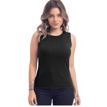 Regata feminina blusa ribana canelada básica slim 3057a