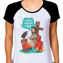 Regata Feminina Branca Gospel Jesus Chapolin Goku 05