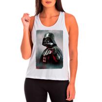 Regata Feminina Branca Star Wars Darth Vader 12