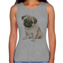 Regata Feminina Cachorro Pug - Foca na Moda