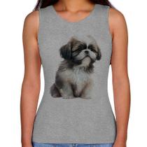 Regata Feminina Cachorro Shih Tzu Filhote - Foca na Moda Regata Feminina Cachorro Shih Tzu Filhote - Foca na Moda