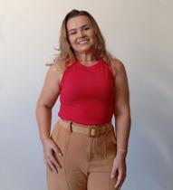 Regata Feminina Canelada Blusa Básica Blusinha Gringa Verão