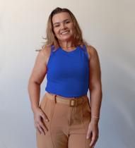 Regata Feminina Canelada Blusa Básica Blusinha Gringa Verão