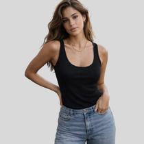 Regata Feminina Canelada Blusinha Basica Lisa Moda e Conforto