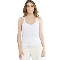 Regata Feminina Canelada Casual Blusa de Alça Fina Ribana Confort Slim 3056A