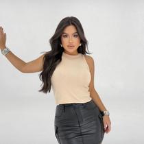 Regata Feminina Canelada Ribana Blusa Algodão Premium Básica