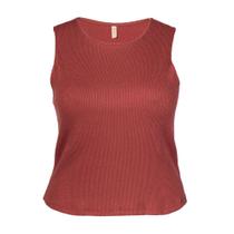 Regata Feminina Cativa Plus Size Canelada com Lurex Telha