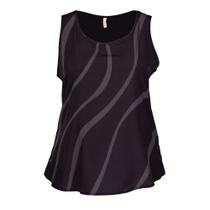 Regata Feminina Cativa Plus Size com Estampa Preto