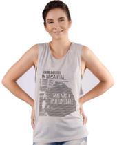 Regata Feminina Cavada Cinza - Estampa Cão ANIMI Regata Feminina Cavada Cinza - Estampa Cão ANIMI