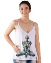 Regata Feminina com Alças Ajustável Branca - Estampa Mulher ANIMI Regata Feminina com Alças Ajustável Branca - Estampa Mulher ANIMI