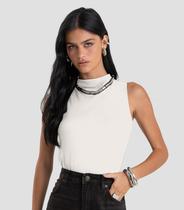 Regata Feminina com Gola Alta Dianna Bege