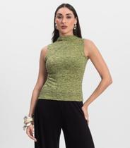 Regata Feminina com Gola Infinita Cor Amarelo