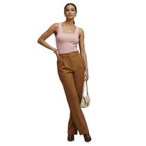 Regata Feminina de Malha Canelada Canelada Premium, Modelagem Justa e Alças largas