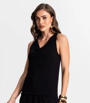 Regata Feminina Decote Degagê Endless Preto