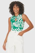 Regata Feminina Decote Detalhe Gota em Malha Viscose Canelada - Malwee Regata Feminina Decote Detalhe Gota em Malha Viscose Canelada - Malwee